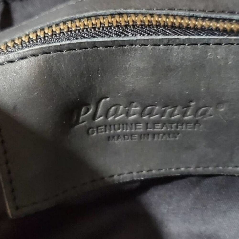 PLATANIA Italian leather black basketweave woven hobo crossbody bag purse New - Picture 12 of 12
